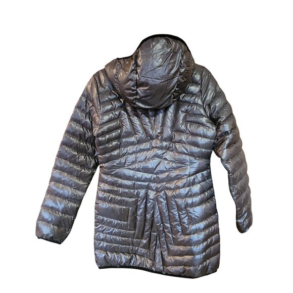 Lolë Shiny Brown Coral Hooded Zip Up Quilted Goose Down Puffer Jacket S 4 / 6 - Picture 2 of 3